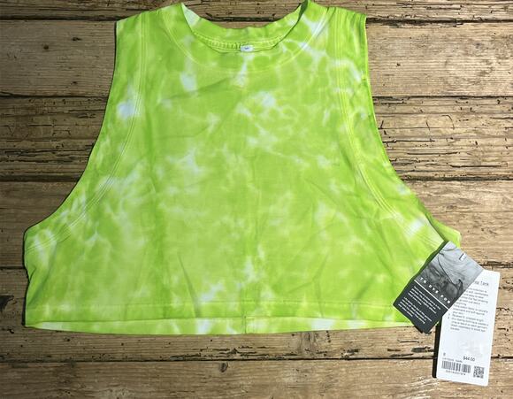 Lululemon Tops - Lululemon Sz 8 All Yours Crop Tank Marmoledo Tie Dye Electric Lime NWT
